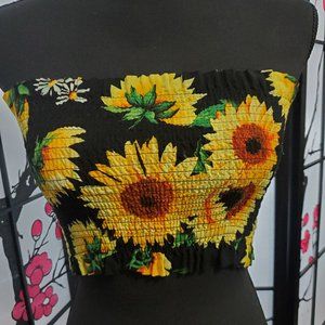 Sunflower Scrunched Bandeau Top